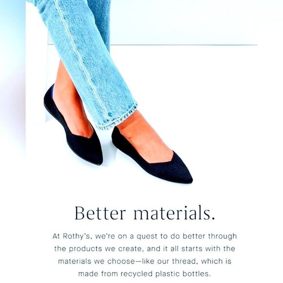 ROTHY'S THE POINT Slip on Ballet Flats Pointed Toe Washable Comfort Shoe SZ: W10 - Picture 10 of 16